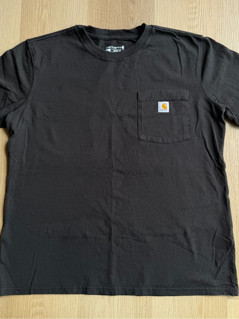 Carhartt Black Short-Sleeve Pocket Loose Fit T-Shirt with Gold Logo